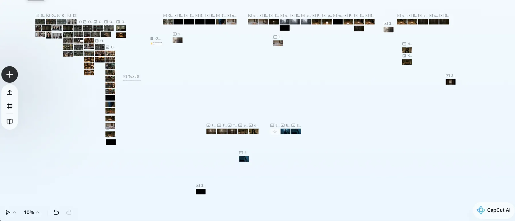 Wide view of the populated ONLY HUMAN CapCut Video Studio Canvas
